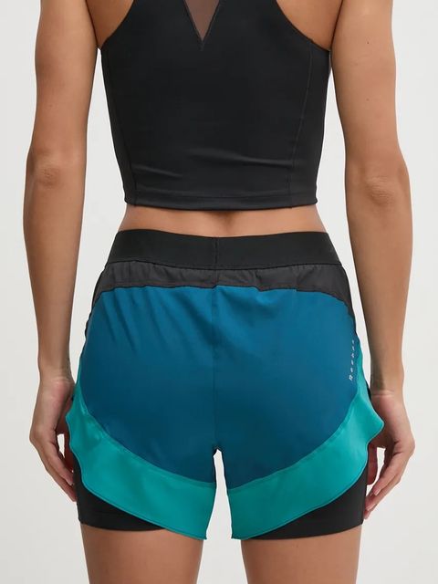 Reebok szorty do biegania kolor turkusowy wzorzyste high waist 100205434