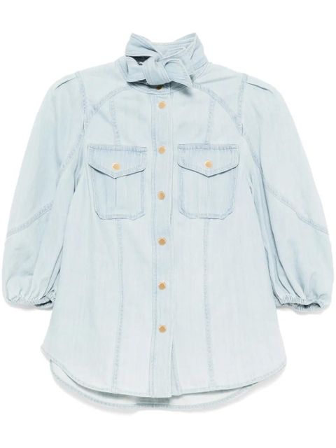 ZIMMERMANN acacia denim lantern blouse - Blue - zdjęcie produktu nr 1
