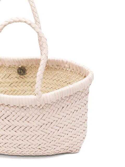 DRAGON DIFFUSION mini Flat Gora woven tote bag - Neutrals