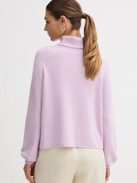 United Colors of Benetton sweter damski kolor fioletowy lekki z golfem 11CZD204F