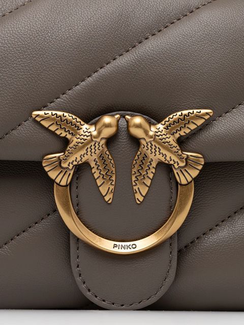 Pinko torebka skórzana kolor szary 100039 A0F2