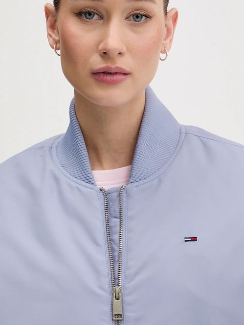Tommy Jeans kurtka bomber kolor niebieski przejściowa oversize DW0DW22046