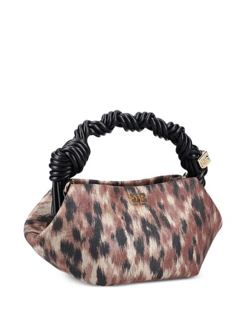 GANNI mini Bou braided-handle tote bag - Brown