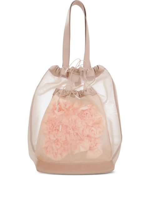 Simone Rocha mesh drawstring tote bag - Neutrals - zdjęcie produktu nr 1