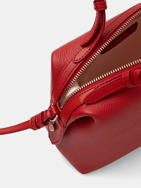 Furla torebka skórzana Double Mini Boston Bag kolor czerwony WE00870 BX3036 4484S