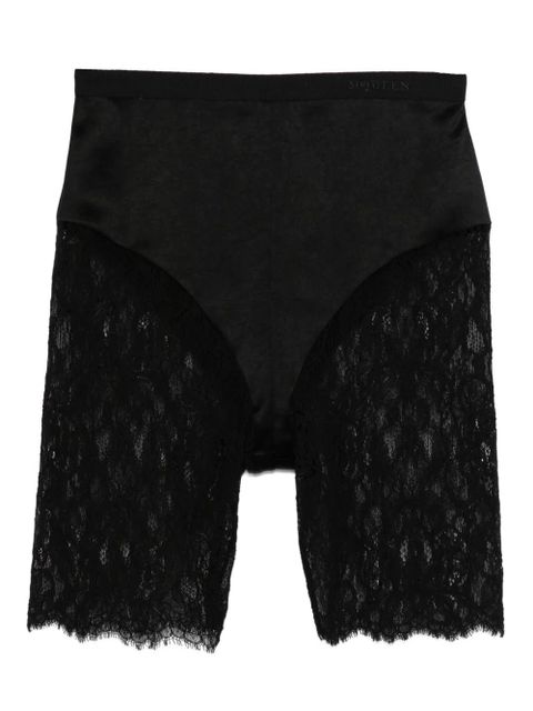 Alexander McQueen lace-panelled shorts - Black - zdjęcie produktu nr 1