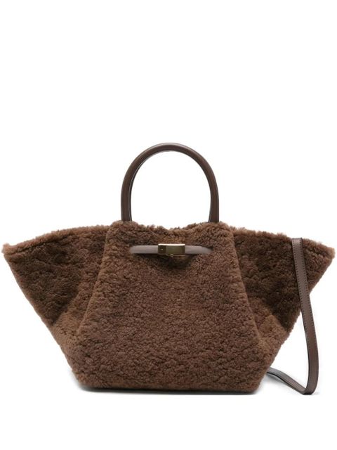 DeMellier midi New York shearling tote bag - Brown - zdjęcie produktu nr 1