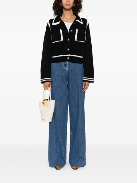 PINKO ribbed-knit wool cardigan - Blue - zdjęcie produktu nr 2