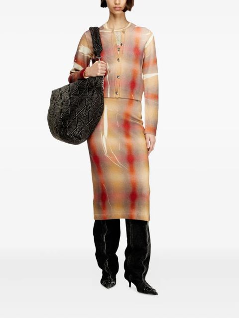 Diesel plaid logo detail skirt - Neutrals - zdjęcie produktu nr 2