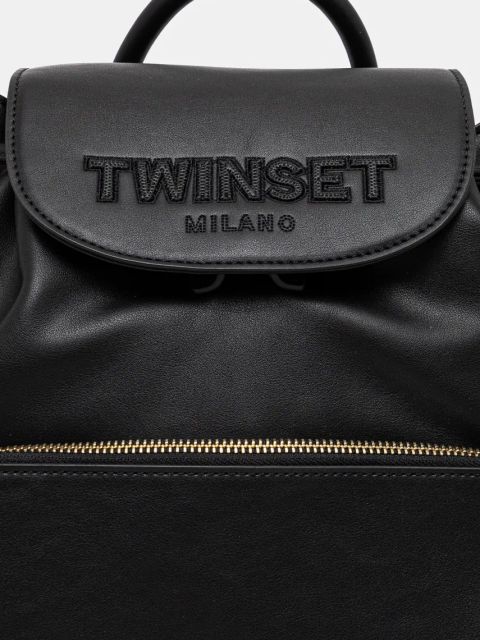 Twinset plecak damski kolor czarny mały gładki 251TD8024