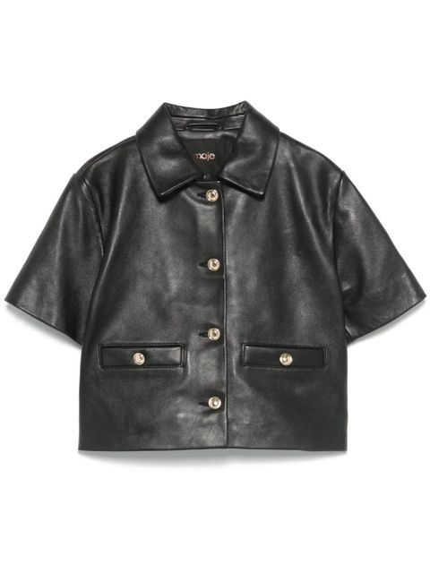 Maje leather jacket - Black - zdjęcie produktu nr 1