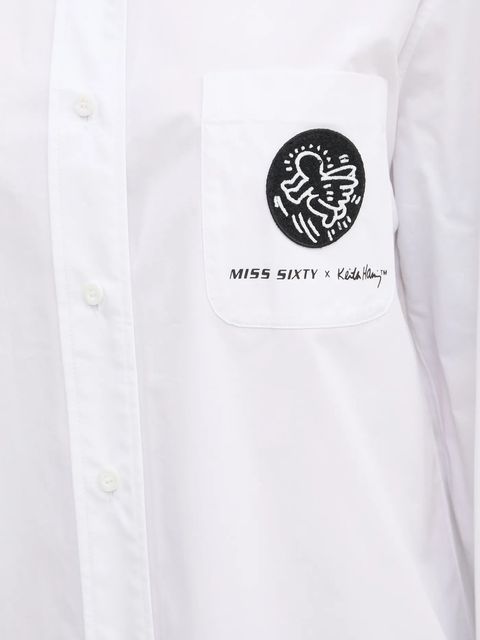 Miss Sixty koszula bawełniana 0 damska kolor biały regular z kołnierzykiem klasycznym 6L3XJ2380000