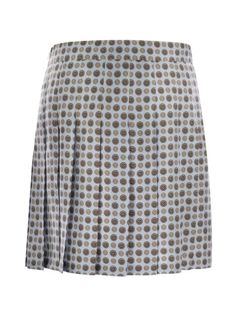 Max Mara pleated patterned Madison silk skirt - Blue - zdjęcie produktu nr 2