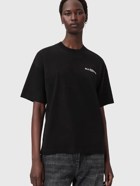 AllSaints t-shirt bawełniany ANIA damski kolor czarny W115JD