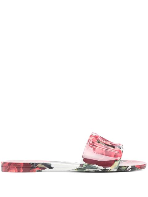 Dolce & Gabbana floral-print slides - Pink - zdjęcie produktu nr 1