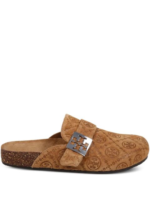 Tory Burch Mellow logo-debossed buckle slippers - Brown - zdjęcie produktu nr 1