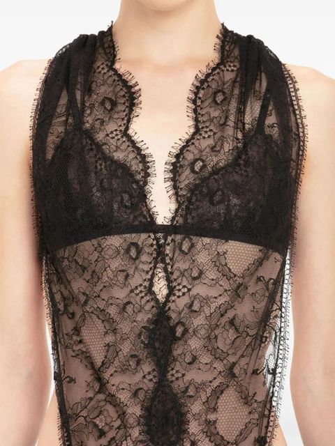 Victoria Beckham halterneck lace bodysuit - Black