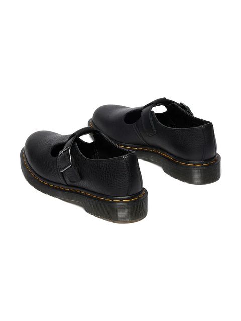 Dr. Martens półbuty skórzane Polley damskie kolor czarny na płaskim obcasie DM41408001 - zdjęcie produktu nr 2