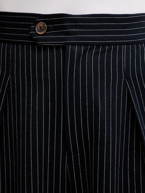 Never Fully Dressed spodnie Arden damskie kolor granatowy szerokie high waist NFDTR581