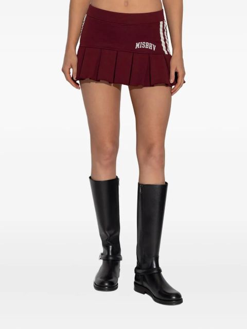 MISBHV pleated stripe mini skirt - Red