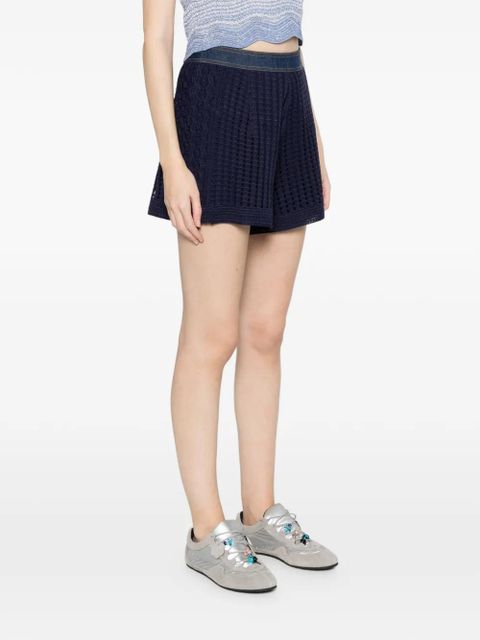 SANDRO knit trim shorts - Blue