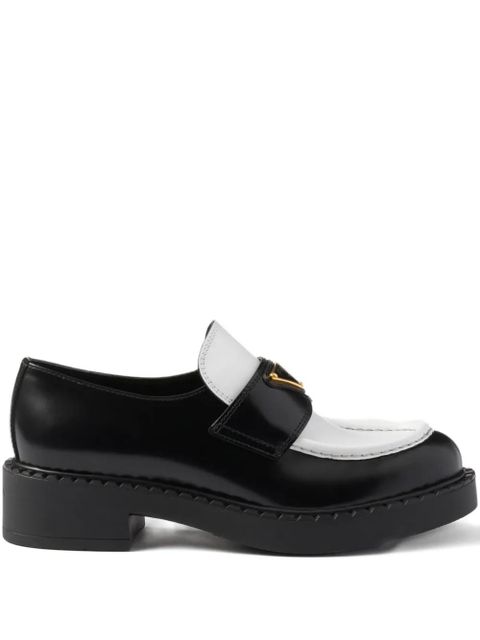 Prada leather Triangle-logo loafers - Black - zdjęcie produktu nr 1