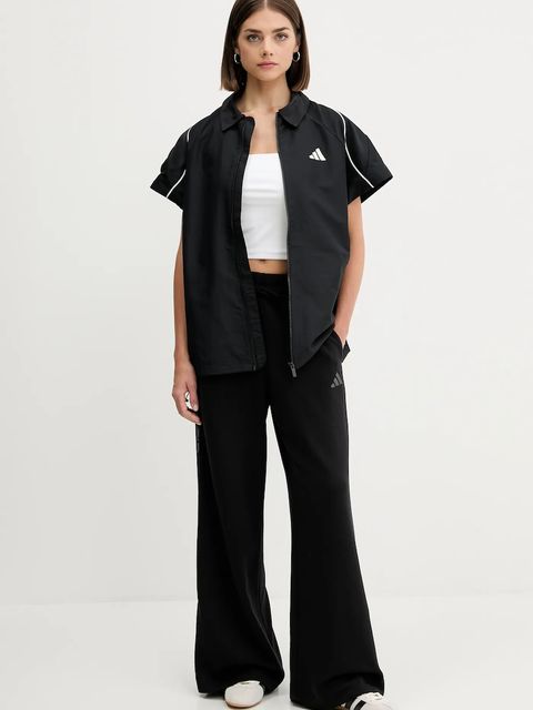 adidas koszula Stadium damska kolor czarny relaxed z kołnierzykiem klasycznym JL6889 - zdjęcie produktu nr 2