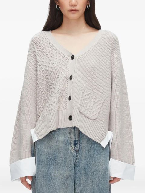 3.1 Phillip Lim cable-knit pocket cardigan - Neutrals