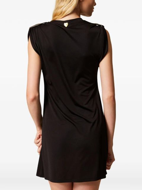 TWINSET sequin embroidered short dress - Black