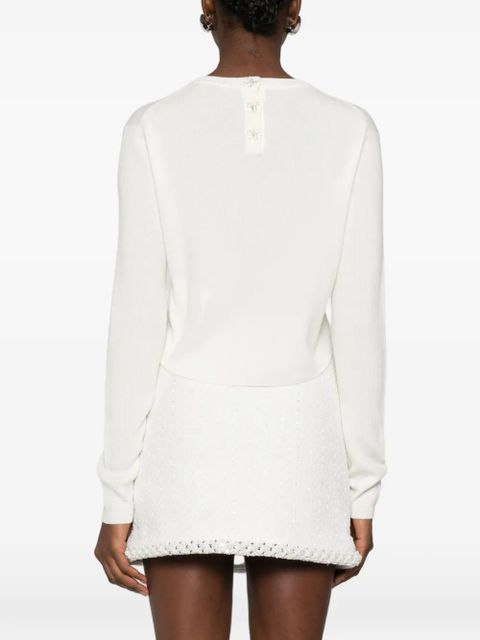Maje bow-detail sweater - Neutrals