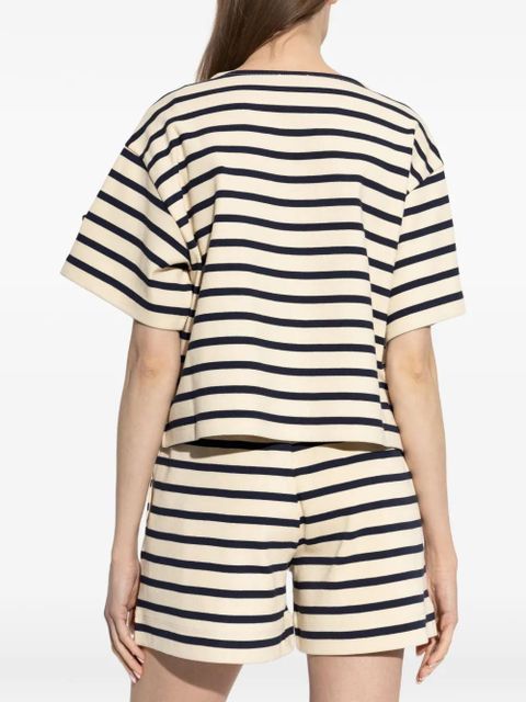 Moncler striped logo-print T-shirt - Neutrals