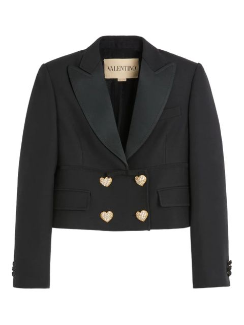 Valentino Garavani double-breasted cropped blazer - Black - zdjęcie produktu nr 1