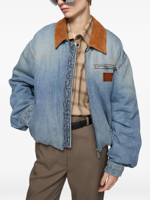 Acne Studios logo-patch bomber jacket - Blue