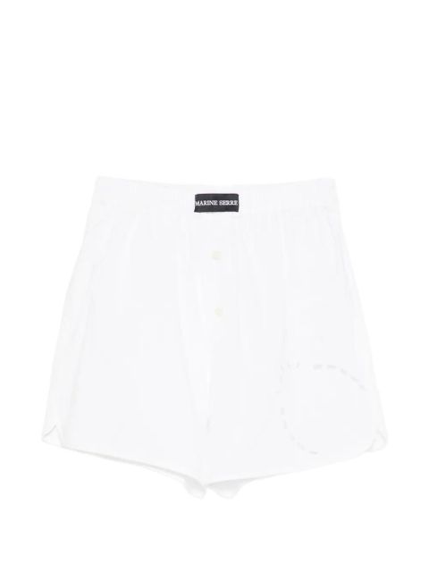 Marine Serre elasticated-waistband shorts - White - zdjęcie produktu nr 1