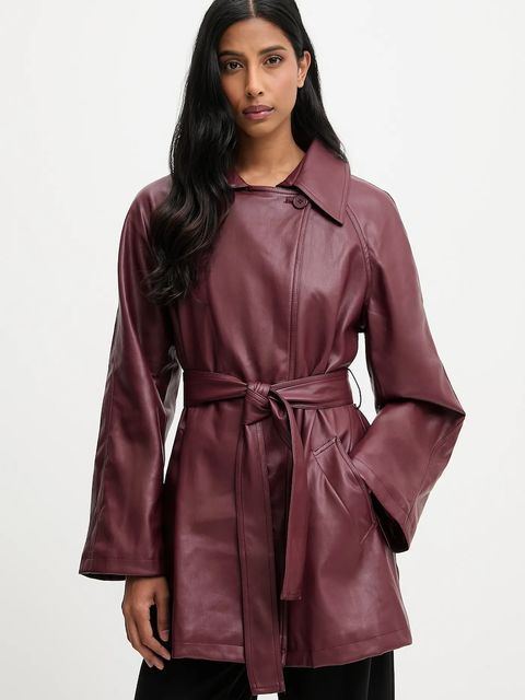 Answear.LAB kurtka kolor bordowy przejściowa