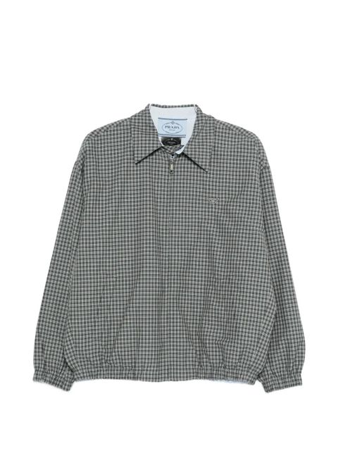 Prada check-pattern zip-fastening jacket - Grey - zdjęcie produktu nr 1