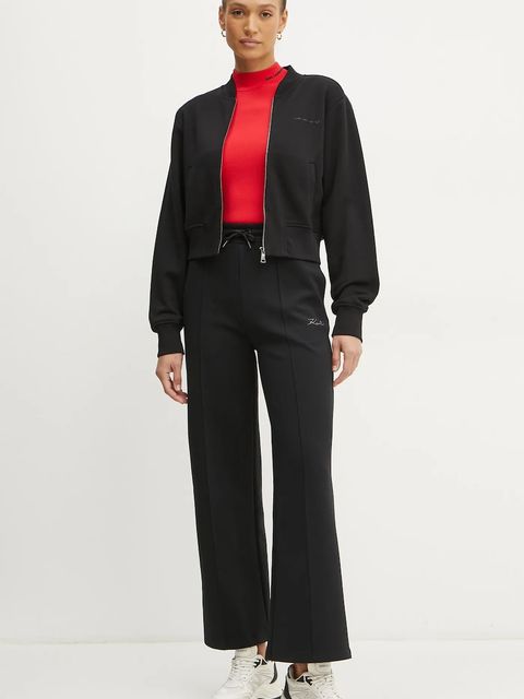 Karl Lagerfeld bluza damska kolor czarny gładka A1W20043