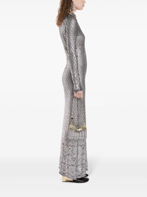 Rabanne metallic knitted maxi dress - Silver