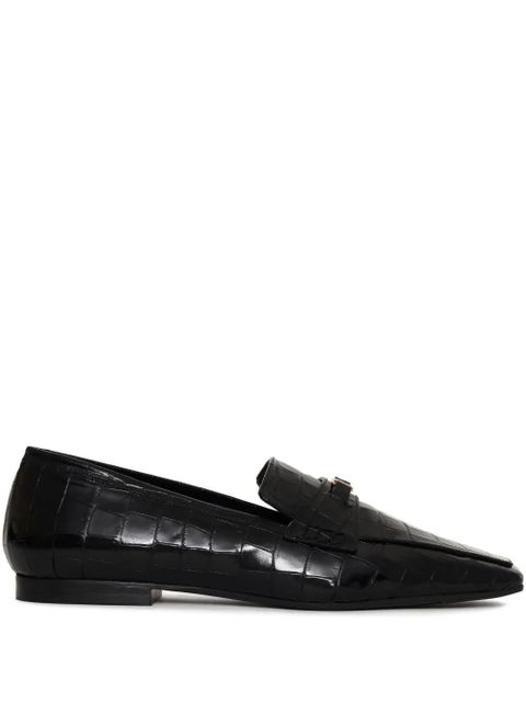 ANINE BING Freya crocodile-embossed loafers - Black - zdjęcie produktu nr 1