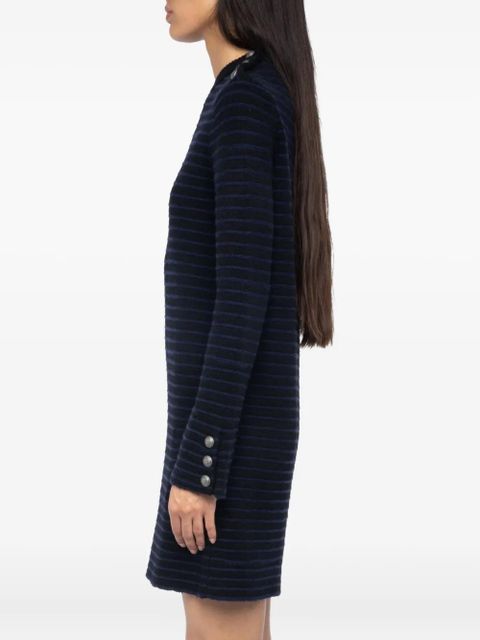 Zadig&Voltaire striped button-detailed mini dress - Black