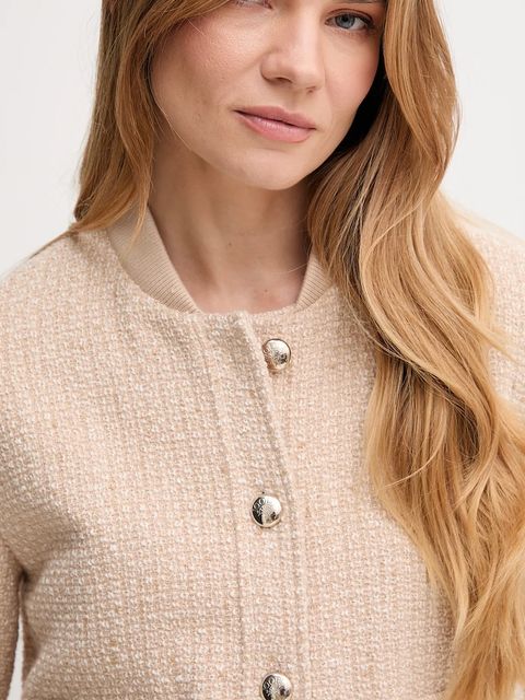 Joop! kurtka bomber z domieszką wełny kolor beżowy przejściowa 30047954