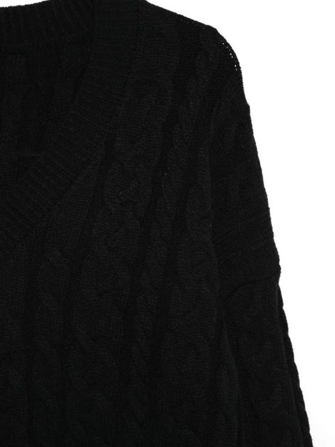 PINKO V-neck cable-knit sweater - Black