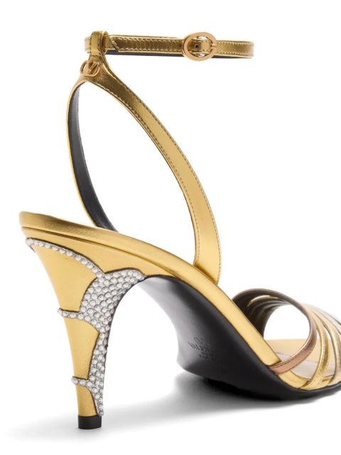 Valentino Garavani Ladycrush embellished sandals - Gold