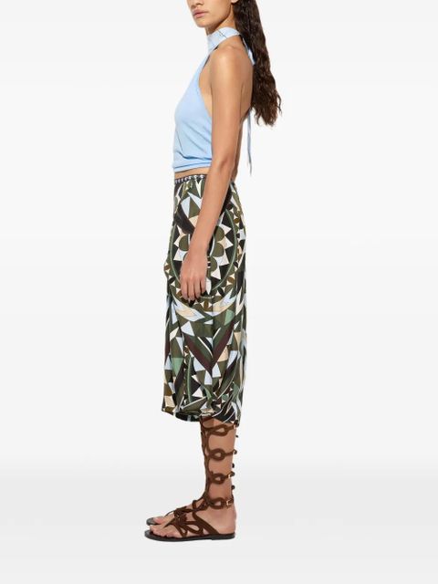 PUCCI Manuba print wide trousers - Green