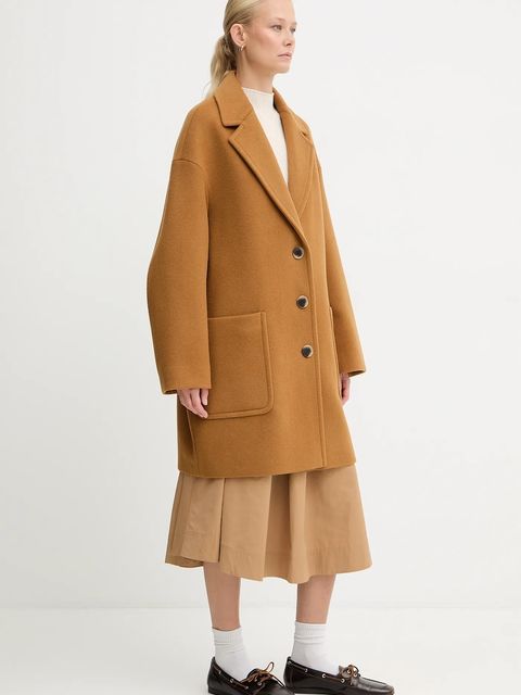 MAX&Co. płaszcz z dodatkiem wełny kolor brązowy 2526016023200