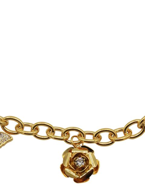 Blumarine rose-butterfly chain belt - Gold
