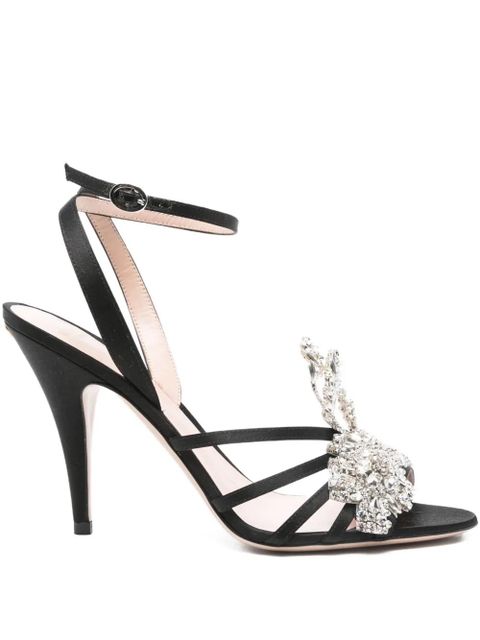 Valentino Garavani 95mm crystal-embellished stiletto sandals - Black - zdjęcie produktu nr 1