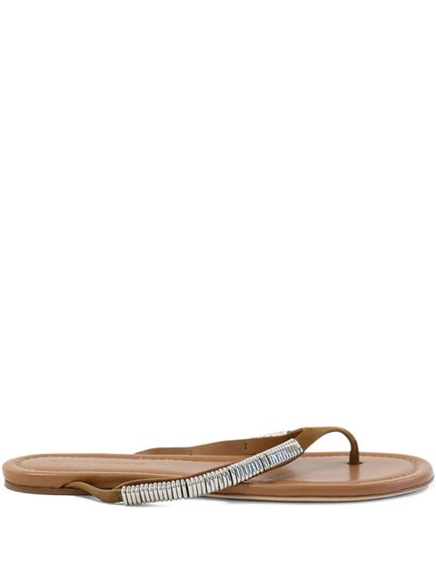 Christopher Esber Frida pierced suede flat sandals - Brown - zdjęcie produktu nr 1
