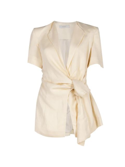 Faithfull the Brand Ida knot blouse - Neutrals - zdjęcie produktu nr 1