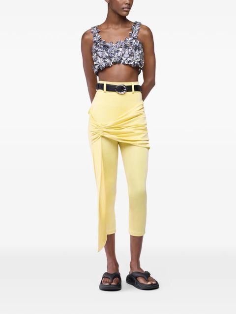 Rabanne draped-detail trousers - Yellow - zdjęcie produktu nr 2